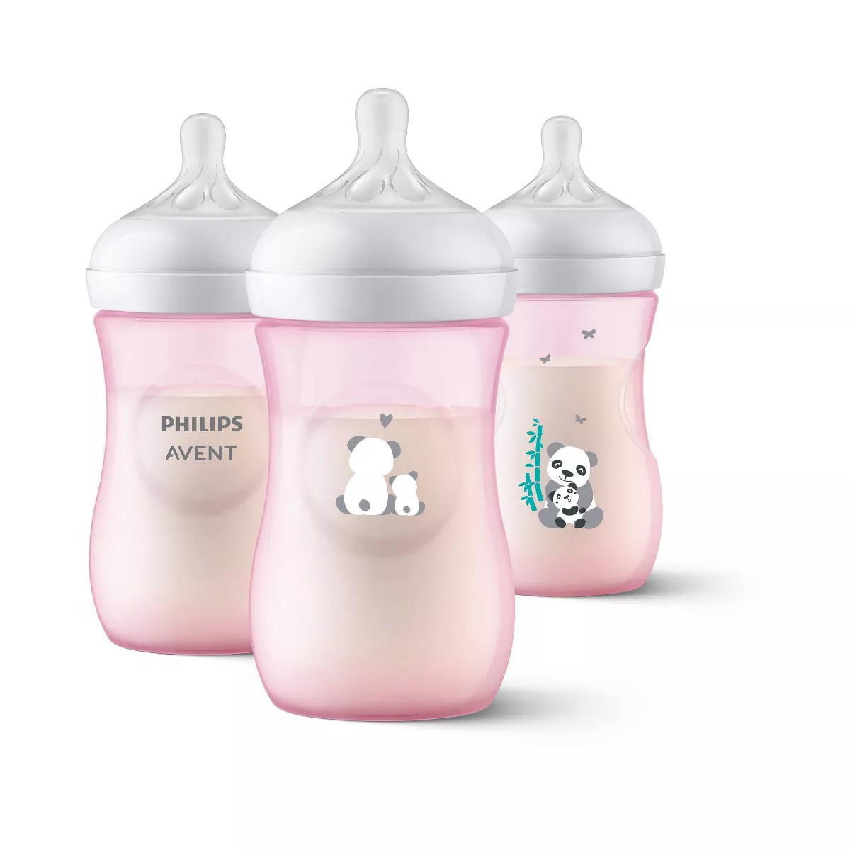 Philips Avent Natural Baby Bottle with Natural Response Nipple - Pink Panda Design - 9oz/3ct | Target
