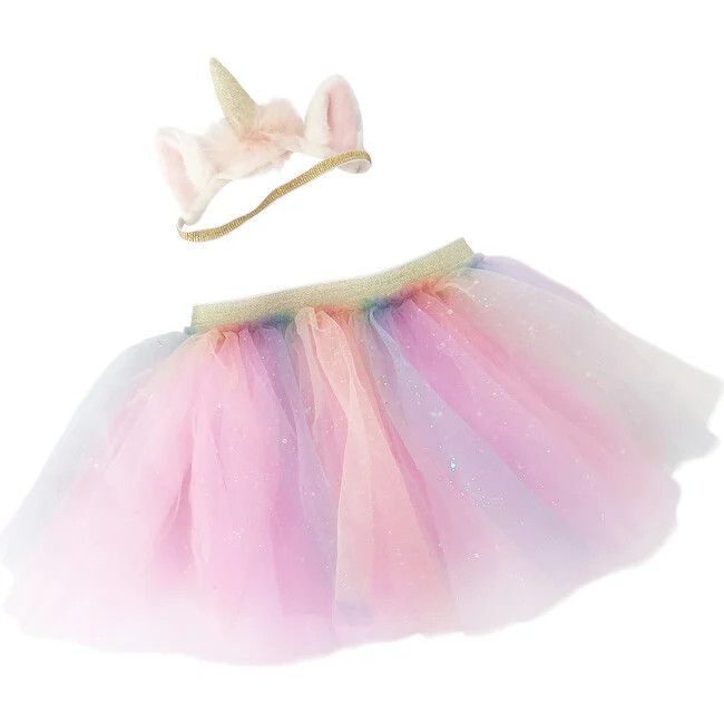 Tutu & Unicorn Headband Set, Rainbow | Maisonette