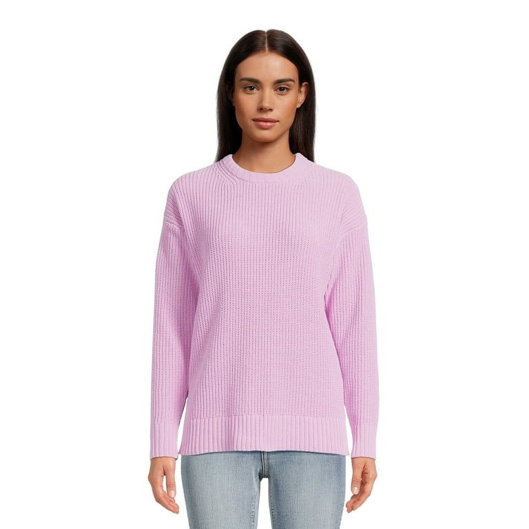 Time and Tru Women's Crewneck Chenille Sweater with Long Sleeves, Midweight, Sizes XS-XXXL | Walmart (US)