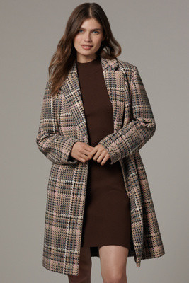 Ellen Tracy Plaid Tweed Double-Breasted Coat | Anthropologie (US)