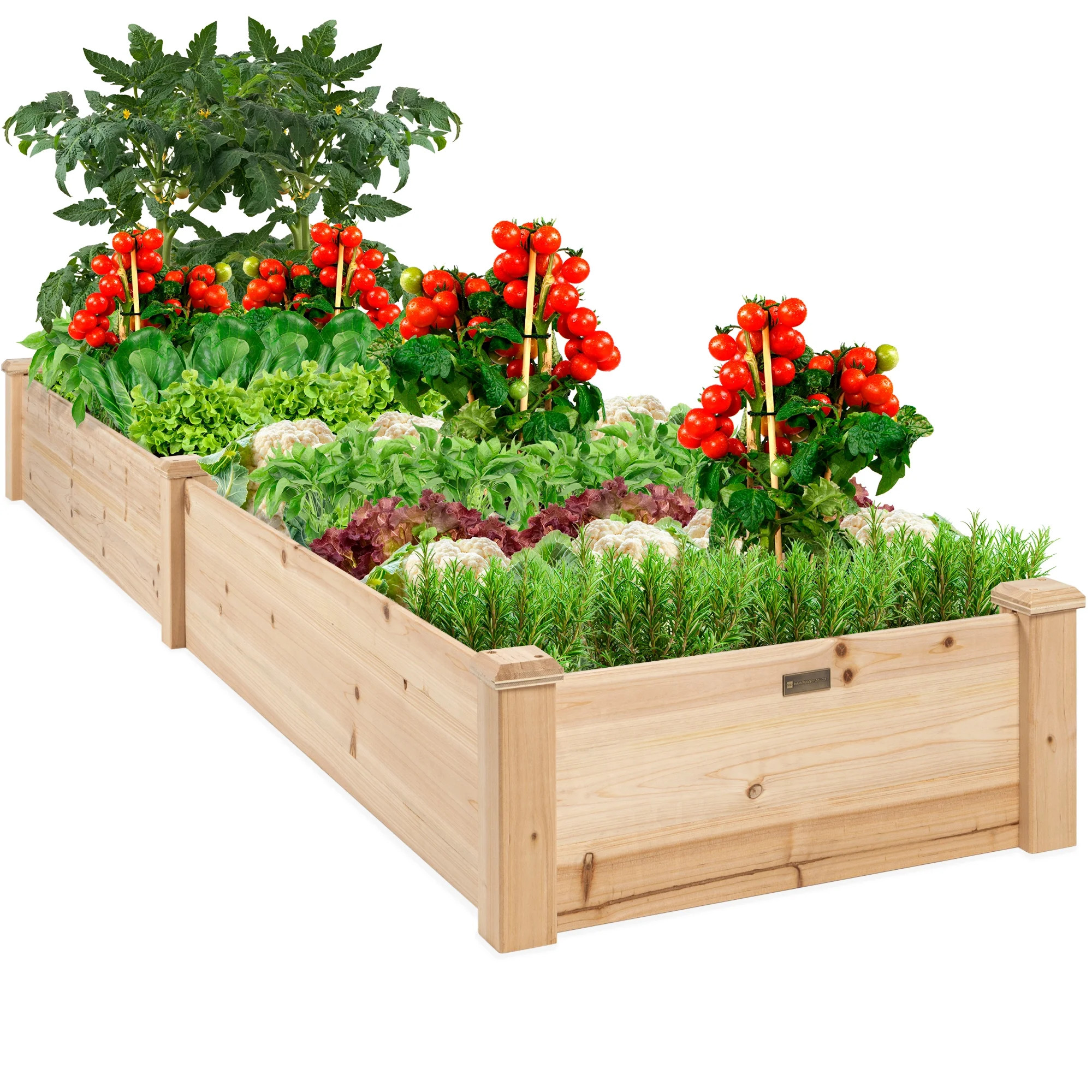 Best Choice Products 8x2ft OutdoorWooden Raised Garden Bed Planter for Grass, Lawn, Yard - Natura... | Walmart (US)