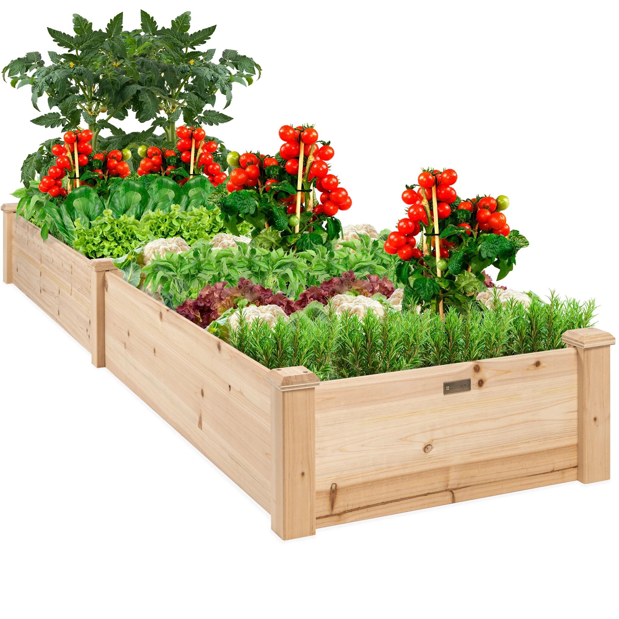Best Choice Products 8x2ft OutdoorWooden Raised Garden Bed Planter for Grass, Lawn, Yard - Natura... | Walmart (US)