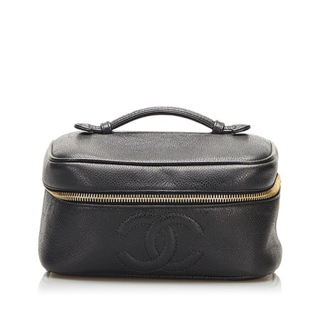 Pre-Owned Chanel Vanity Bag Caviar Leather Black | Walmart (US)
