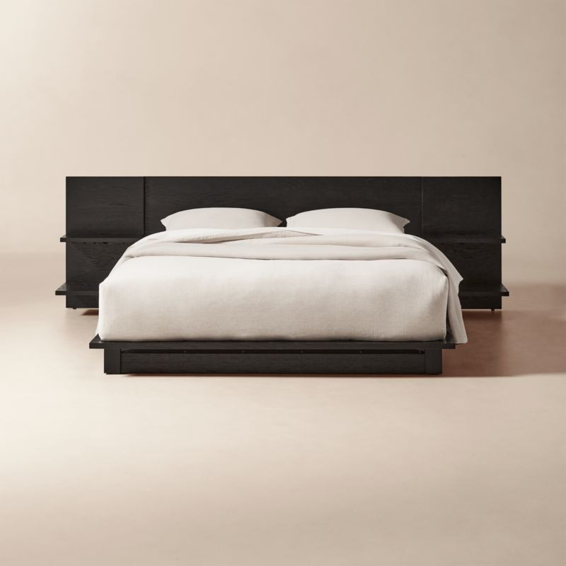 Andes Black Ebonized Oak Wood Queen Bed + Reviews | CB2 | CB2