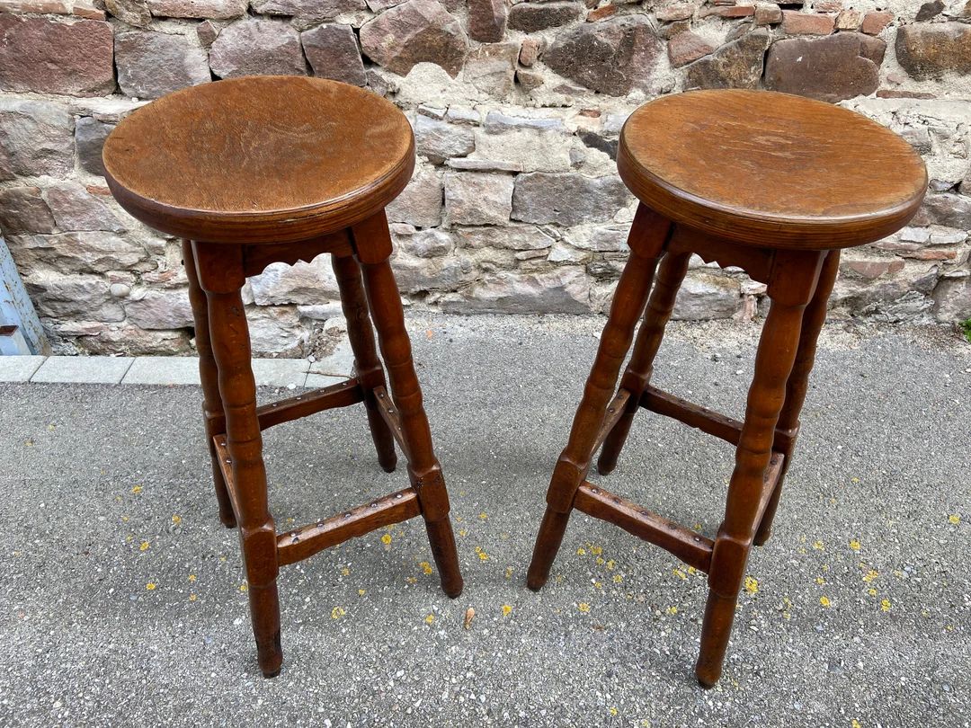 Pair of Baumann Style Wooden Bar Stools Thonet 60s Bentwood Stool Bar Stool France French Café -... | Etsy (US)