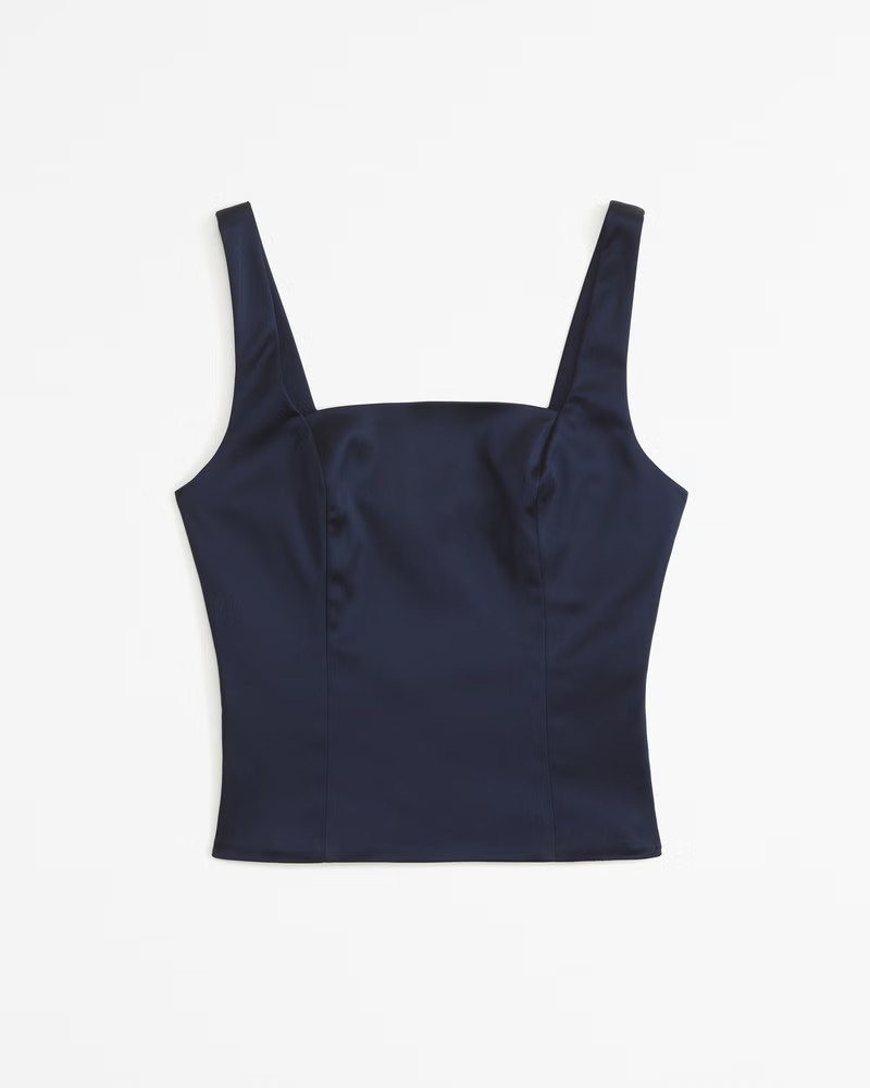 Women's Satin Sculpt Squareneck Set Top | Women's Tops | Abercrombie.com | Abercrombie & Fitch (US)