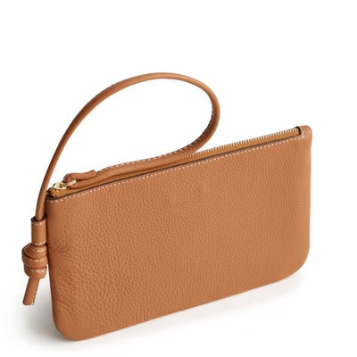 Vera Bradley Women's Leather Knotted Wristlet Roasted Pecan | Target