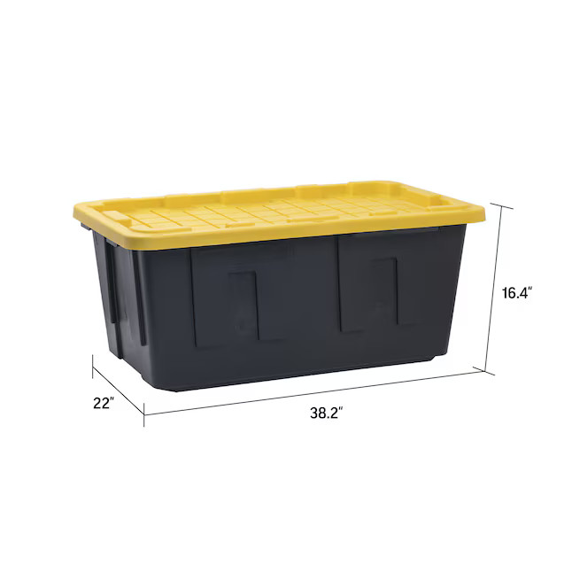 Project Source Commander X-large 40 -Gallons ( 160 -Quarts ) Black and Yellow Heavy Duty Stackabl... | Lowe's