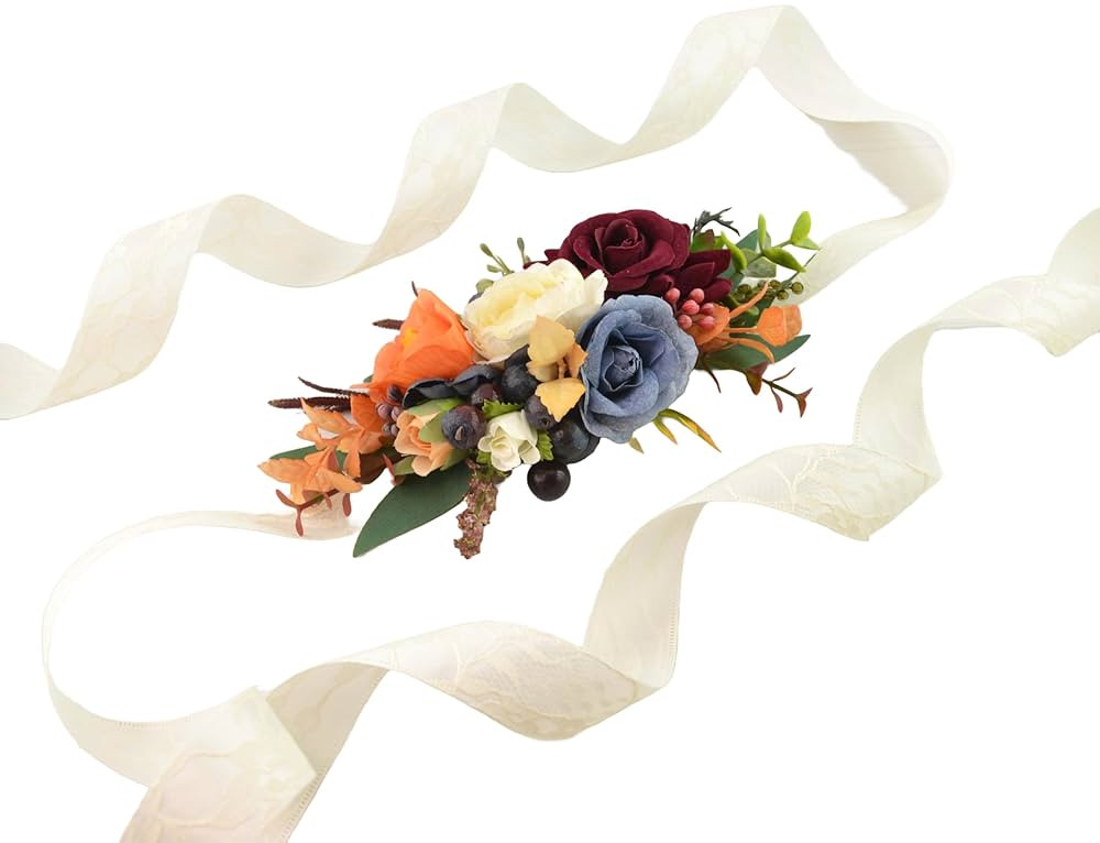 OlgasCreativeStudio Flower Belt for Bride Wedding Floral Belt Flower Girl Sasg Wedding Accessorie... | Amazon (US)