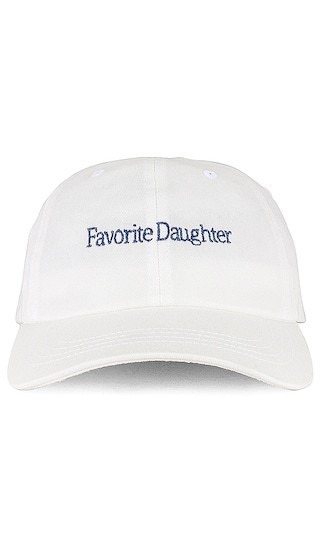 Favorite Daughter Logo Baseball Hat in White. | Revolve Clothing (Global)