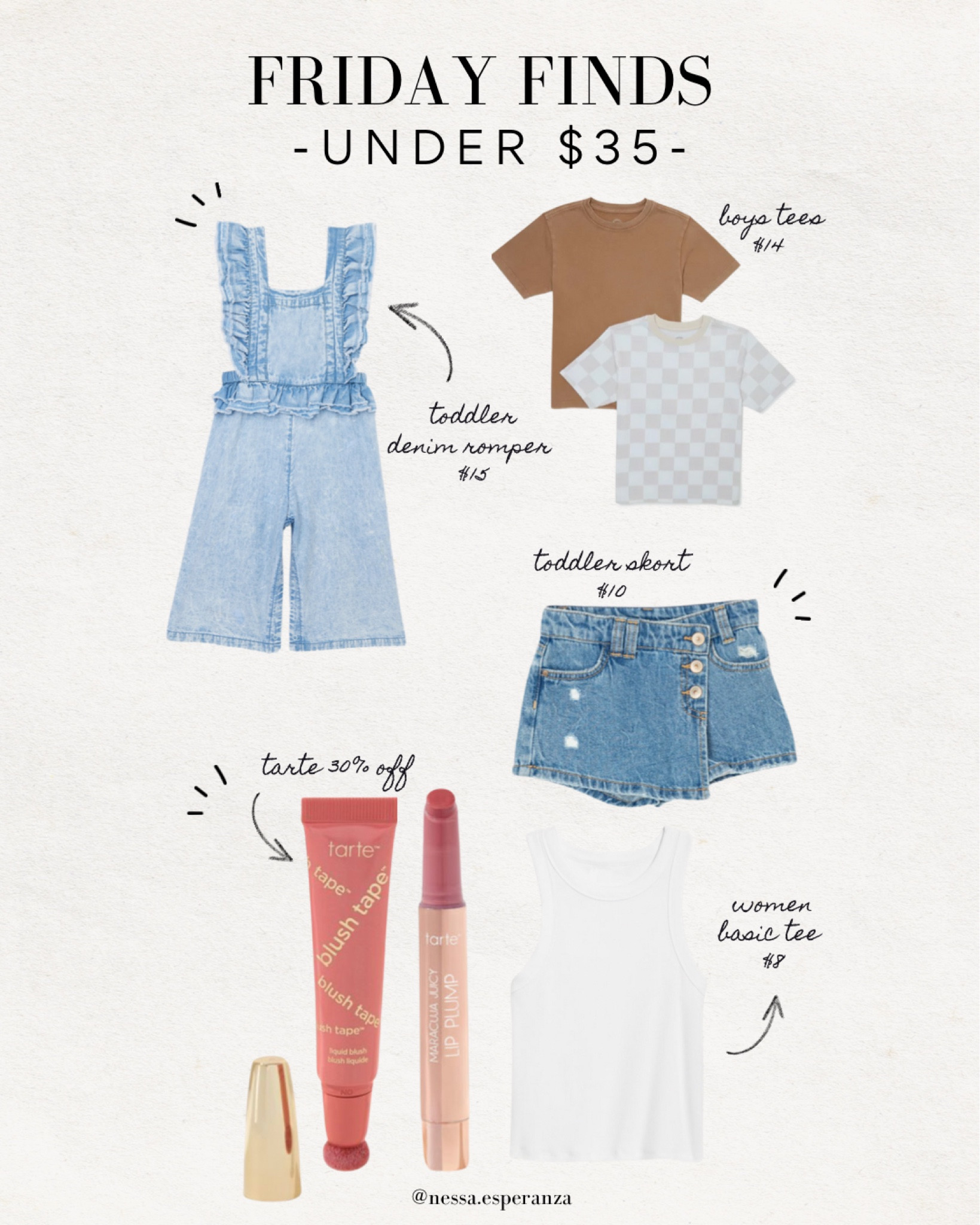 FRIDAY FINDS 3/10/23

Denim, toddler outfits, toddler clothes, Walmart finds, boys basic tees, women basics, women basic tee, everyday tee, spring outfits, spring fashion, Easter outfit, sale, ltk tarte sale

#LTKSale #LTKunder50 #LTKsalealert