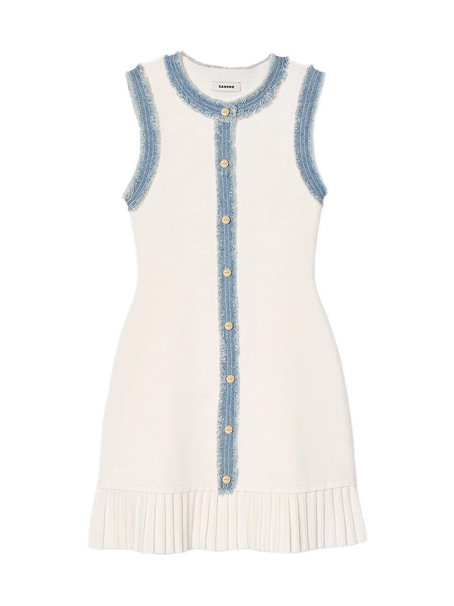 Women's Mini Knit Dress with Ruffle - Ecru - Size 4 | Saks Fifth Avenue