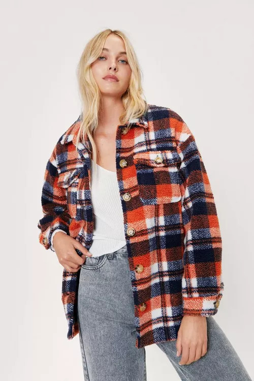 Quilt Lined Check Shacket | NastyGal (UK, IE)