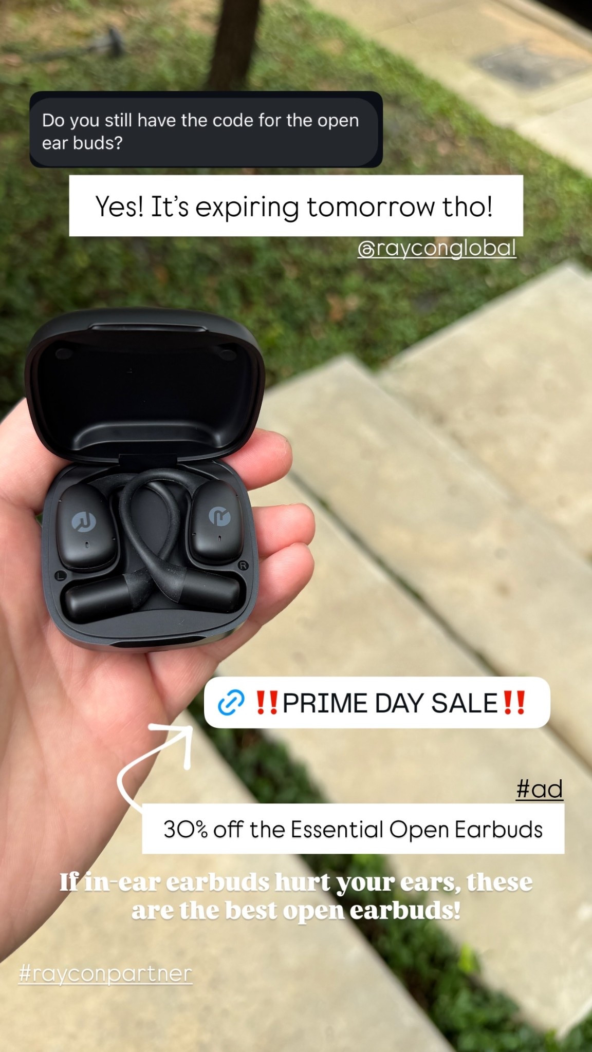 Get this Amazon Prime Day deal before it’s gone! 🎧

It’s expiring tomorrow!  30% off the Essential Open Earbuds If in-ear earbuds hurt your ears, these are the best open earbuds!  #rayconpartner  @rayconglobal  #ad

#LTKSaleAlert #LTKActive #LTKTravel