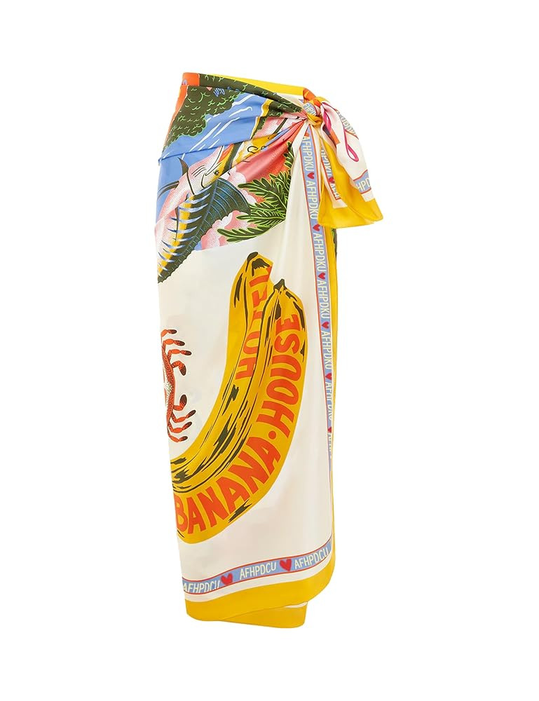 Women's Beach Swimwear Printed Long Sarong Coverups Bathing Suit Pareo Large Pashmina Wrap Skirt | Amazon (US)