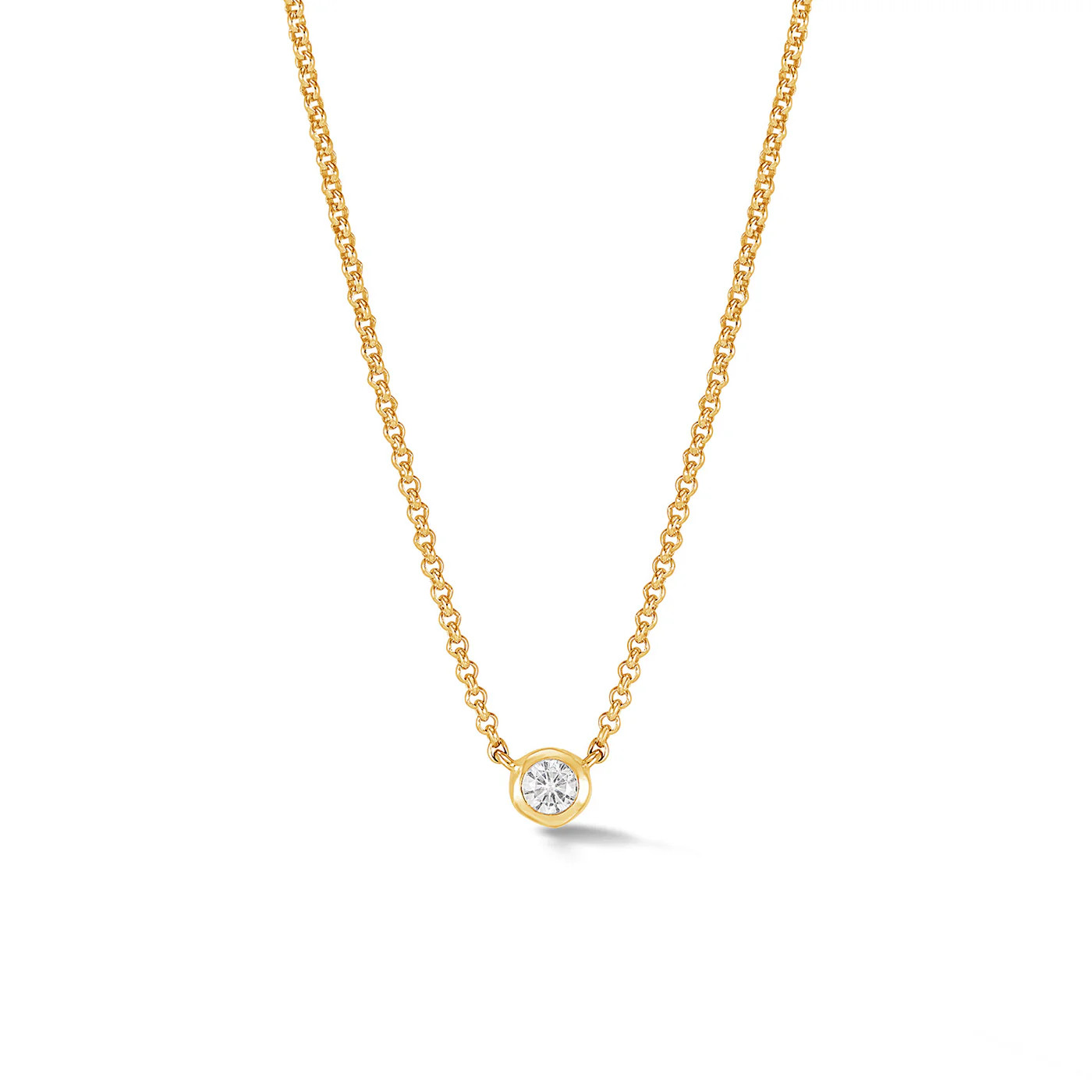 White Sapphire Round Dewdrop Pendant | Dower & Hall (Global)