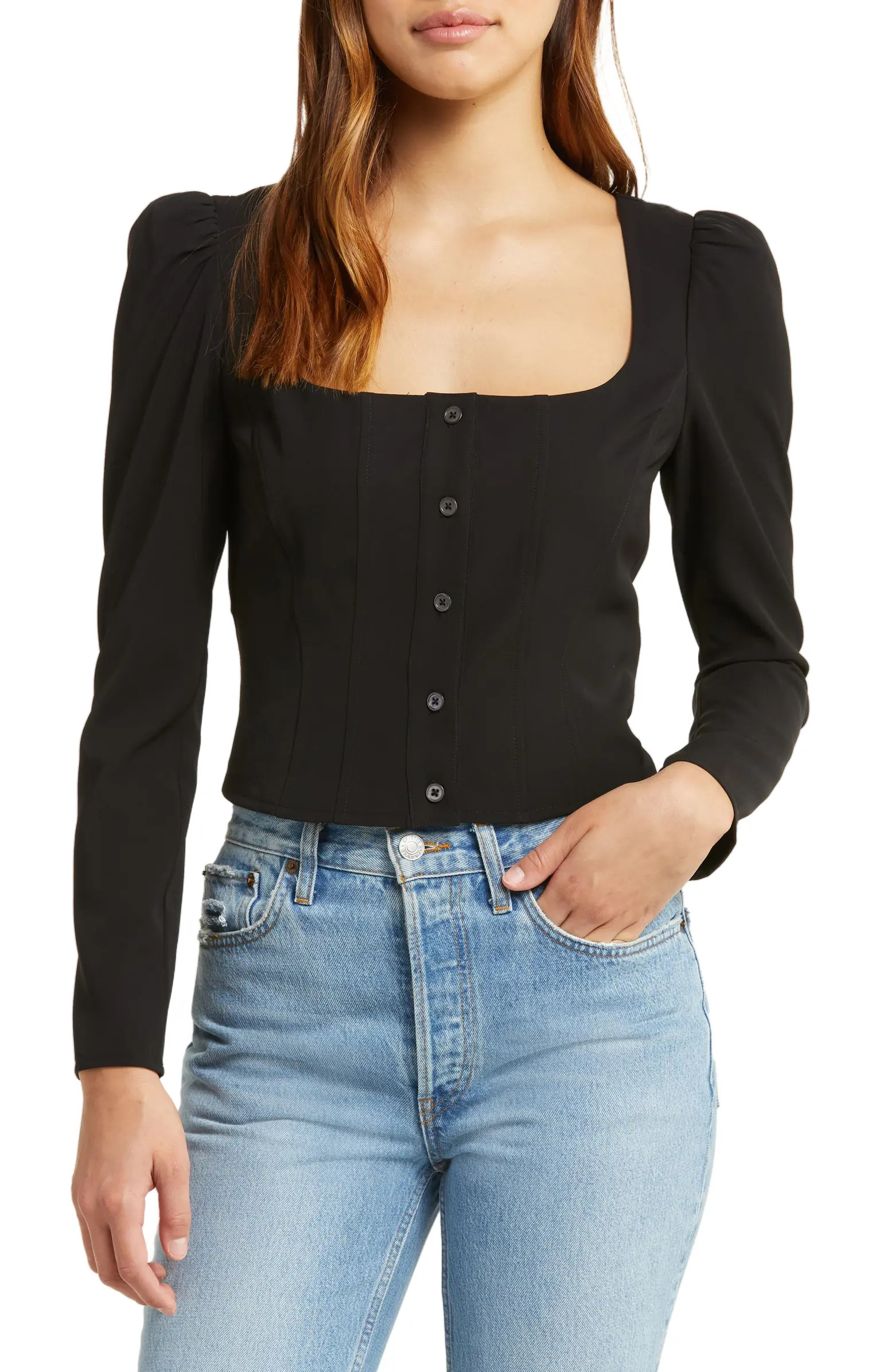 Unforgettable Long Sleeve Puff Shoulder Top | Nordstrom