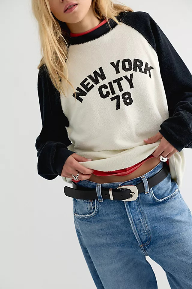 Original Retro Brand New York Raglan Crewneck Sweatshirt | Free People (Global - UK&FR Excluded)