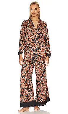 Free People Dreamy Days Pajama Set in Black Combo from Revolve.com | Revolve Clothing (Global)