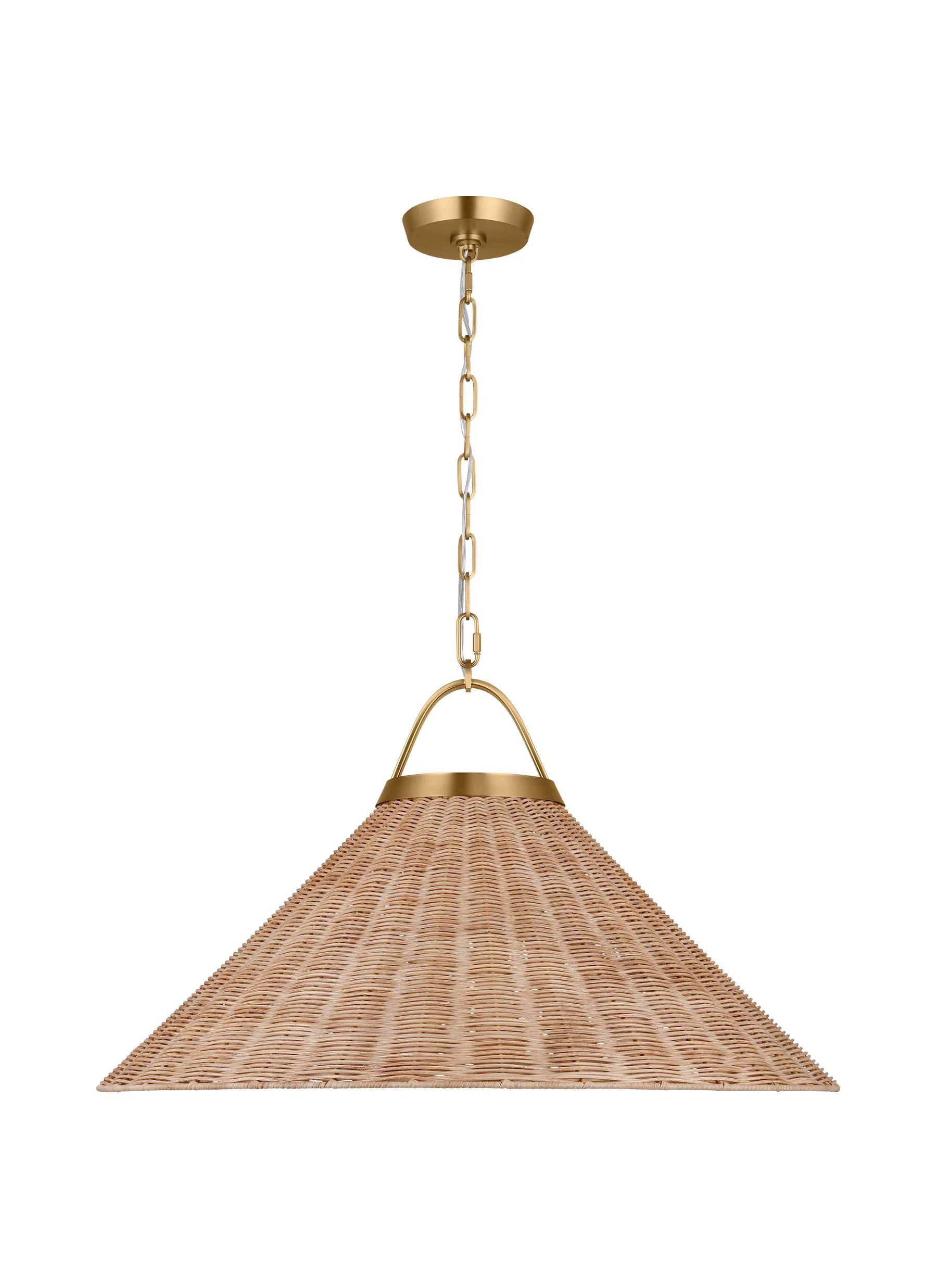 Darnaja Single Light Rattan Steel Dimmable Pendant | Birch Lane