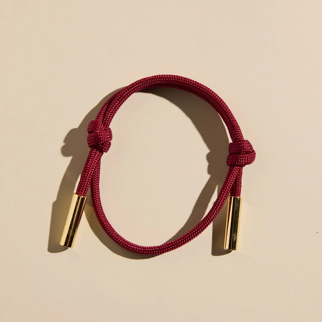 Burgundy Cord Bracelet | Nickel and Suede