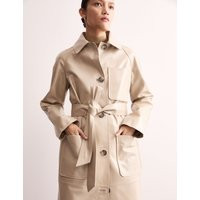 JAEGER Leather Belted Single Breasted Trench Coat - 12 - Ivory, Ivory | Marks & Spencer IE
