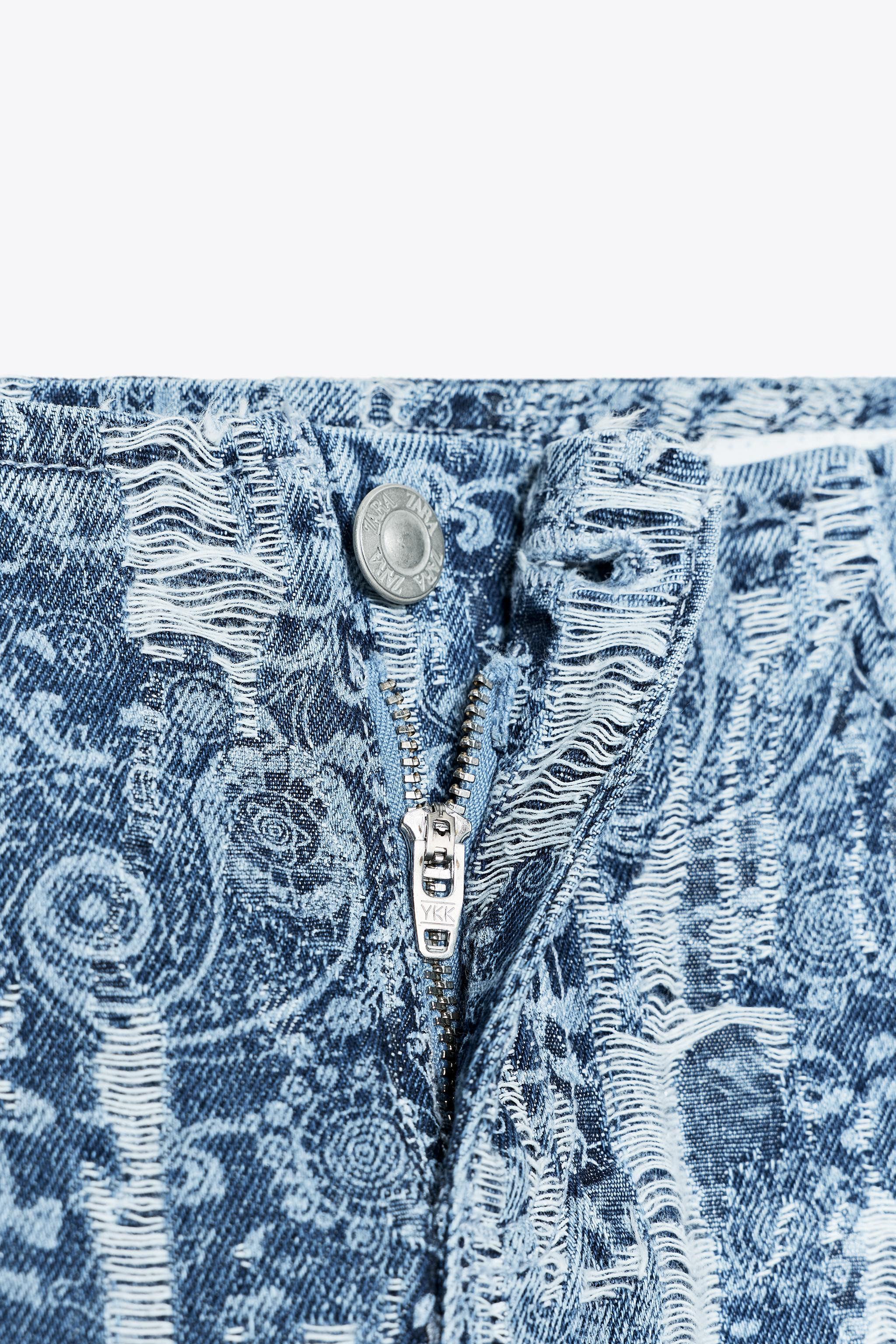 Z1975 STRAIGHT MID-RISE WORN EFFECT JEANS | Zara US