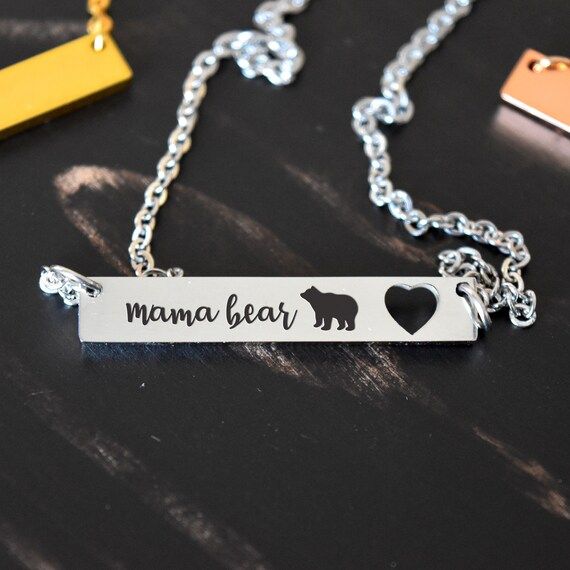 Mama Bear Necklace - MOTHER'S DAY Gift, Mom Necklace Horizontal, Mothers Day Jewelry,Mom Gift, Ne... | Etsy (US)