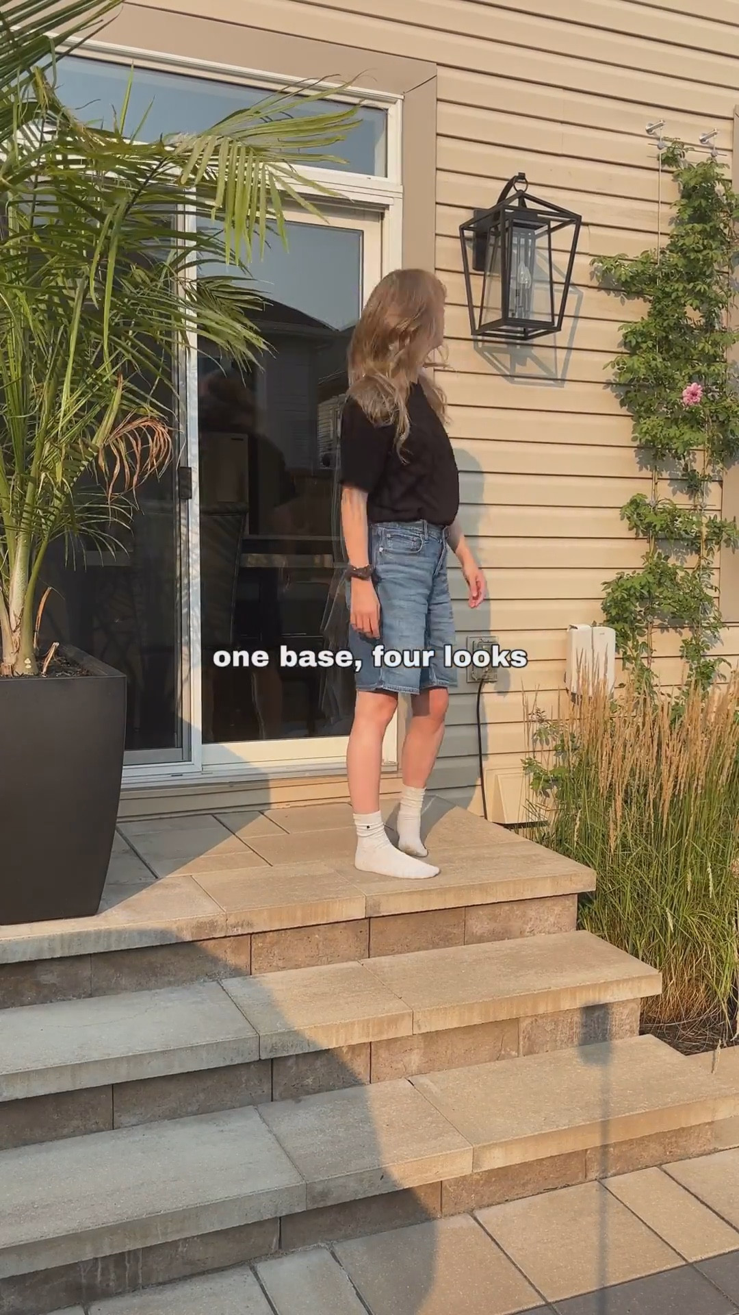 Who knew a black tee and jean shorts could go this far? I styled this base outfit four different ways for summer, from casual coffee runs to something a little more pulled together. Easy, comfy, and all pieces I actually wear on repeat.

#SummerStyle #EverydayOutfits #Styled4Ways #CapsuleCloset

#LTKShoeCrush #LTKFindsUnder100 #LTKItBag