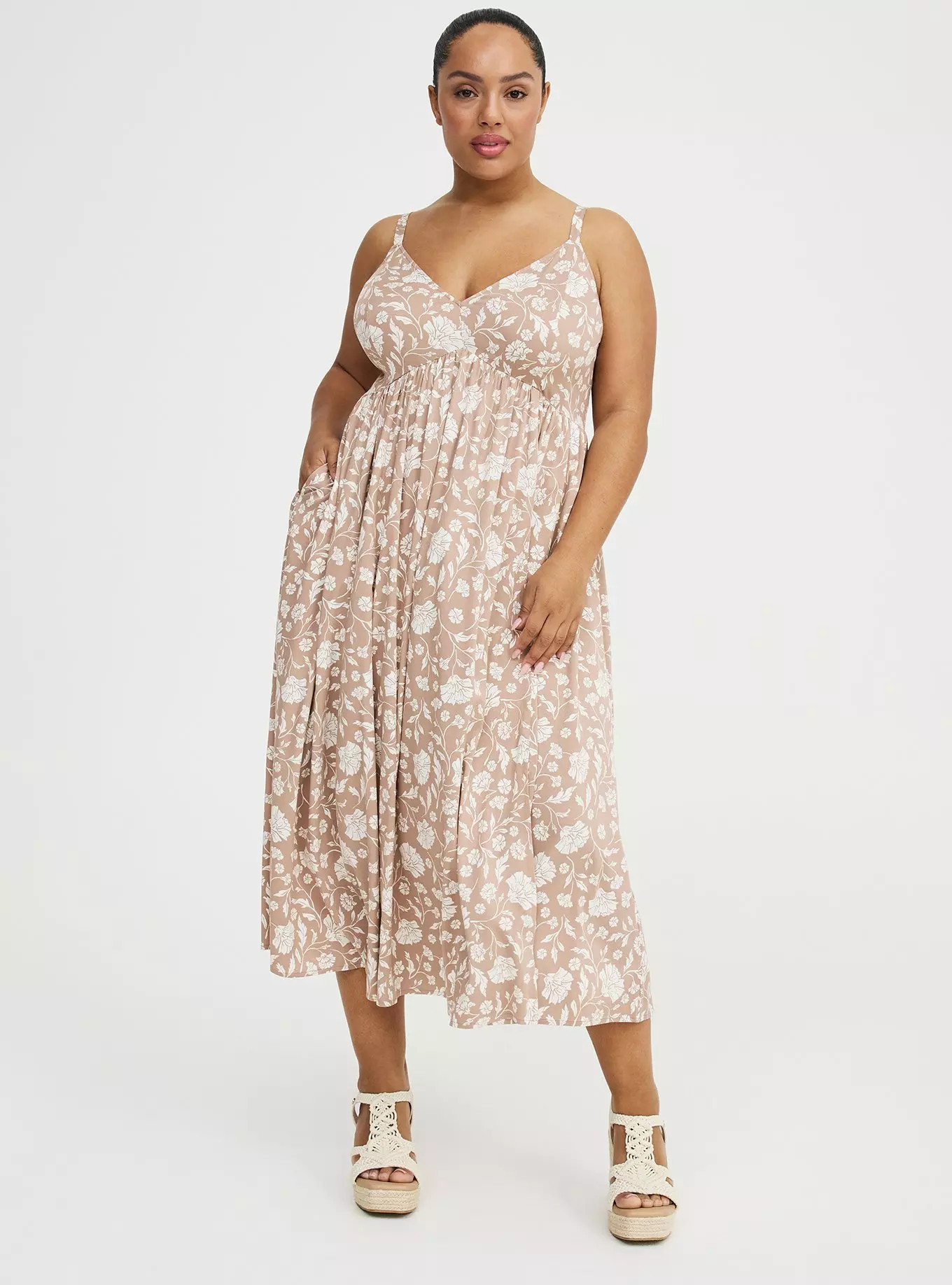 V-Neck Tea Length Dress | Torrid (US & Canada)