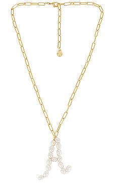 BaubleBar Blair Hera Pearl Initial Pendant Necklace in Pearl from Revolve.com | Revolve Clothing (Global)