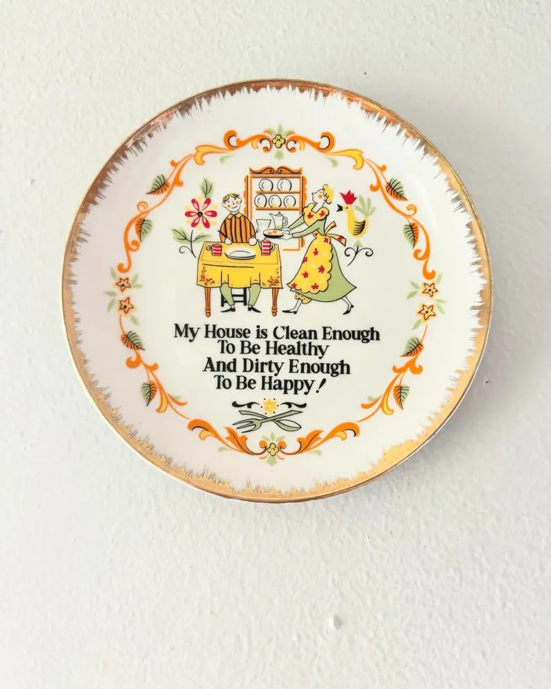 Vintage Kitschy Ceramic Wall Plate. My House is Clean Enough to Be Healthy and Dirty Enough to Be... | Etsy (US)