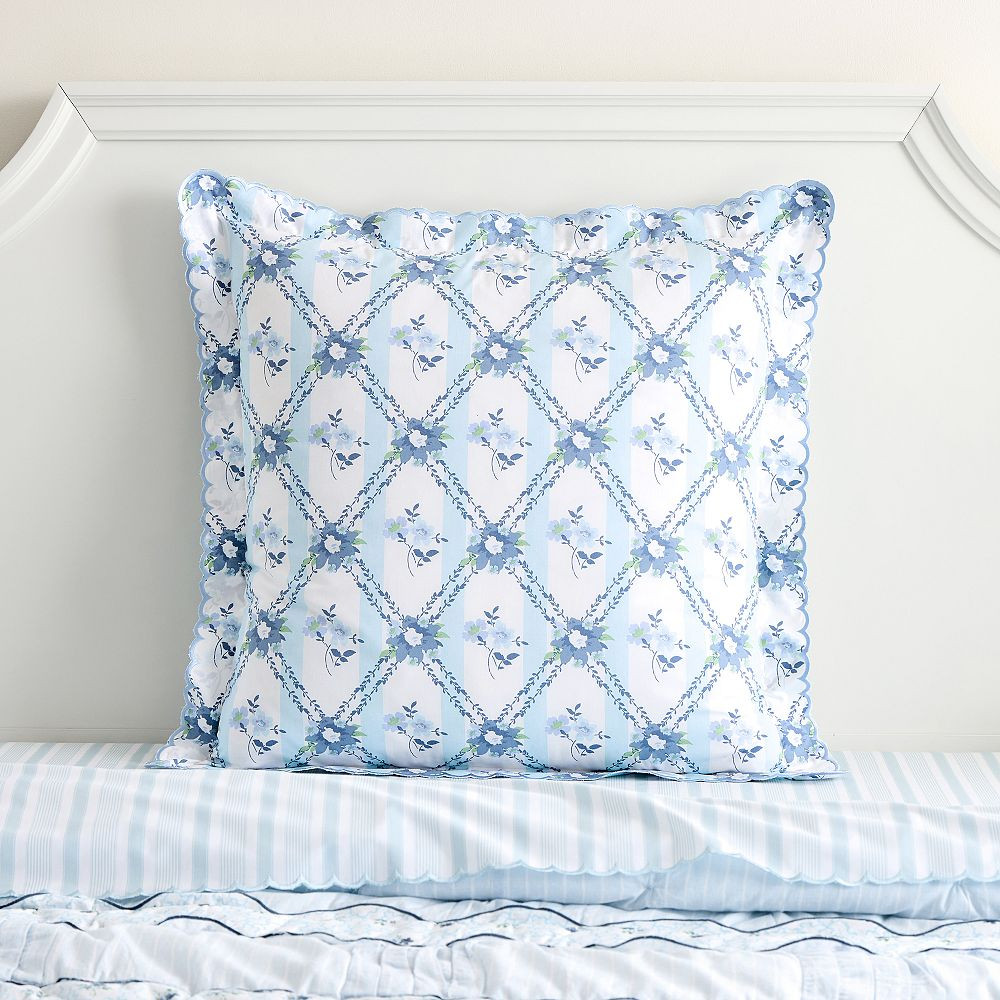 Hill House Home Stripe Trellis Euro Pillow Cover | Pottery Barn Teen