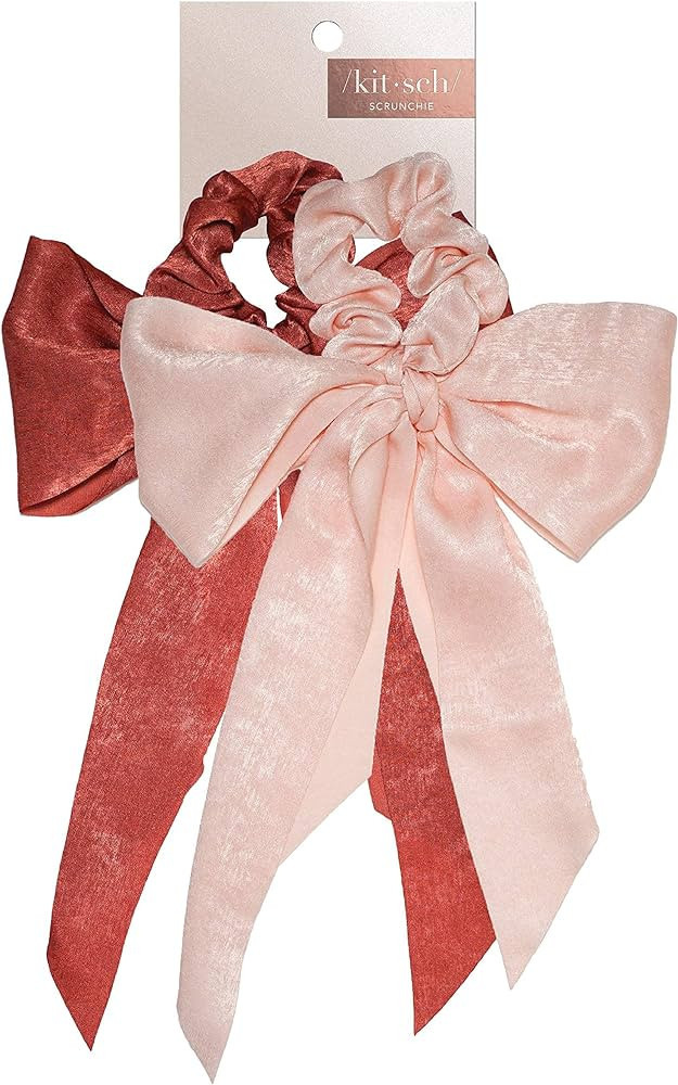 Kitsch Satin Hair Scarf Scrunchies - Hair Ribbons for Women | No Damage Ribbon Hair Ties | Bow Ha... | Amazon (US)