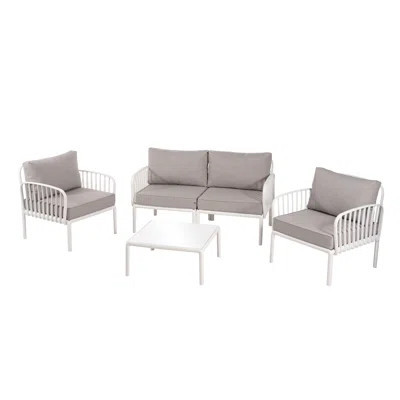 5 Piece Patio Conversation Sets, Modern Outdoor Patio Sectional Furniture Set With Square Coffee Table, Waterproof Thick Cushion Deep Seating For Porc | Wayfair North America