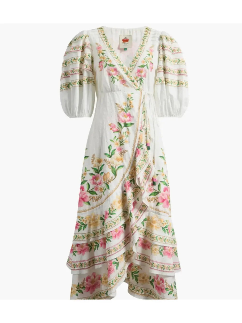 NEW, Farm Rio Palm Dream Floral Print Wrap Dress in White Sz S #MD1750 | Poshmark