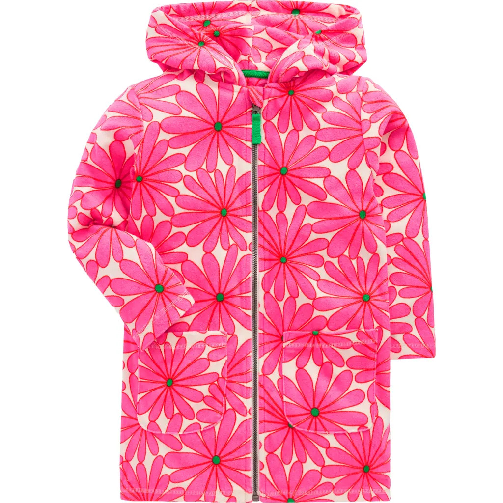 Mini Boden Kids' Romie Towelling Floral Cover-Up Dress in Knockout Pink Giant Daisy at Nordstrom, Size 4-5 | Nordstrom