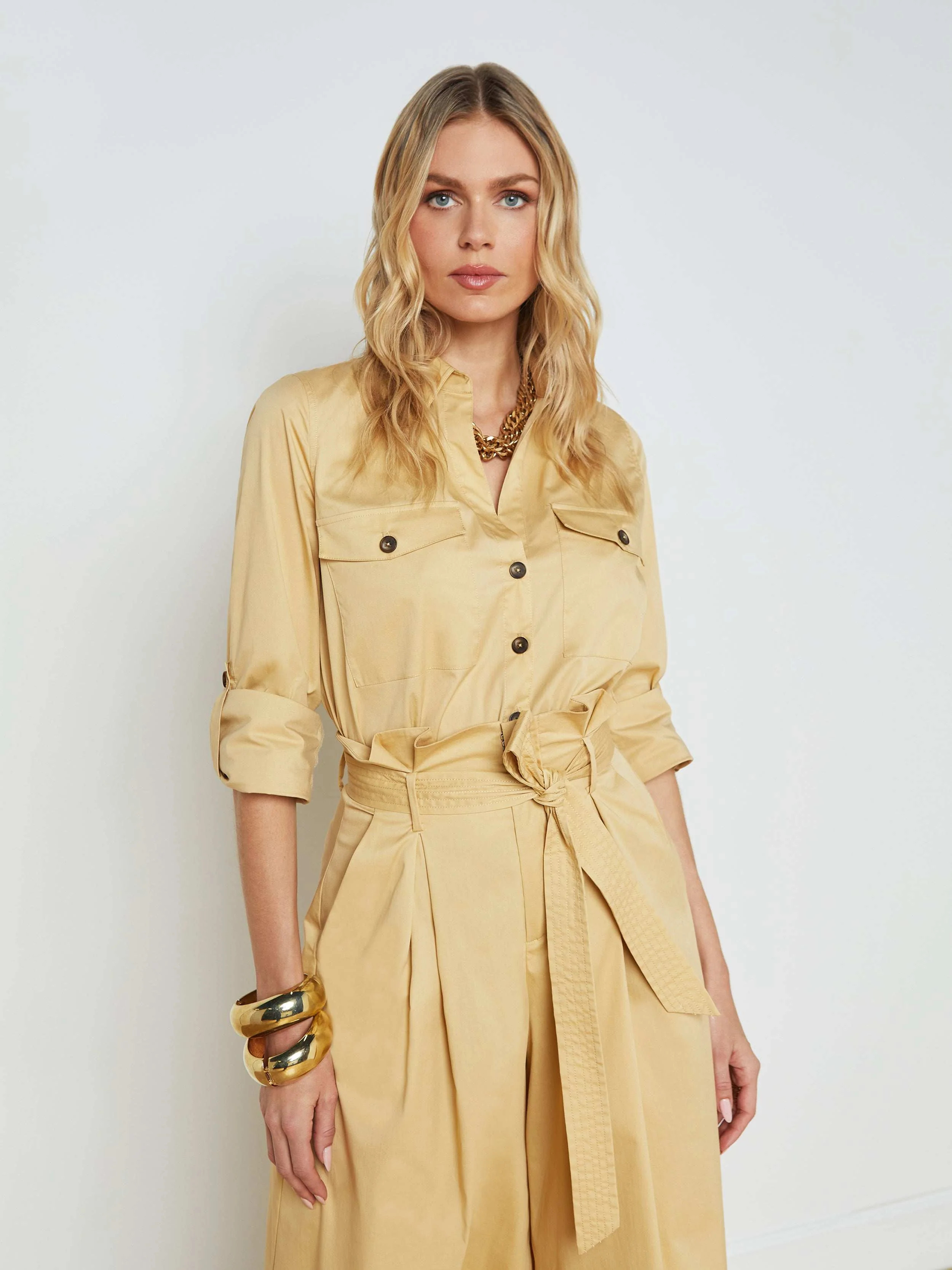 L'AGENCE - Pearson Safari Blouse in Croissant | L'Agence