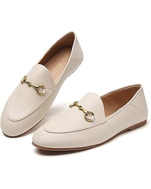 Casual Buckle Loafers for Women Work Flats Round Toe Business Backless Ballet Flats Metal Décor ... | Amazon (US)