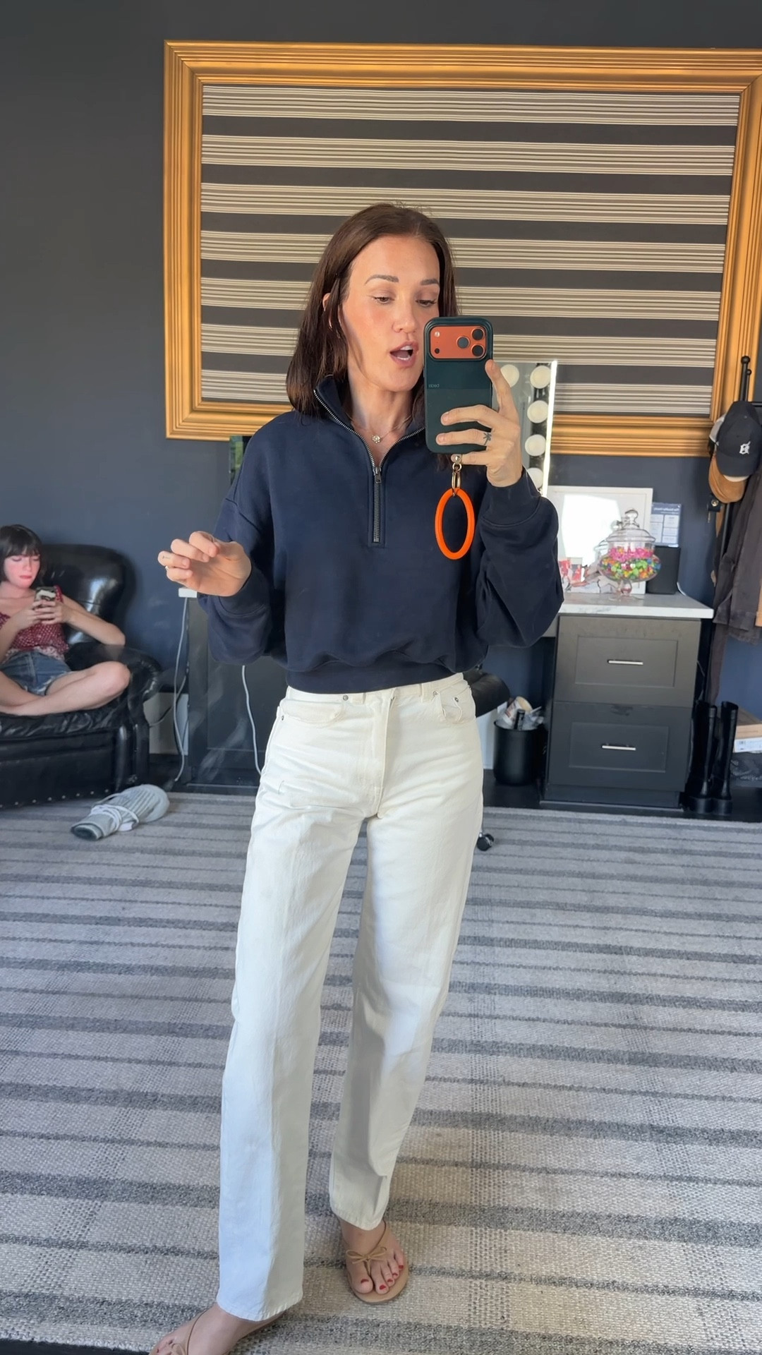 I also ordered all the pants I linked but they haven't come. I've been wanting a set that has a cropped small quarter zip and nothing was perfect until I tried this. I have the pants and other colors so I know they're going to be perfect. 
Wearing XS in top 
23 in white jeans 

#LTKmomlife #LTKOver40 #LTKgrwm