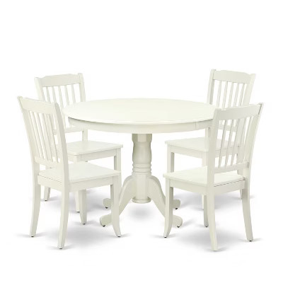 Round Dining Set 5Pc Asian Style - 42 Inch Table & 4 Chairs - Modern Elegant Dining Room Furniture | Target