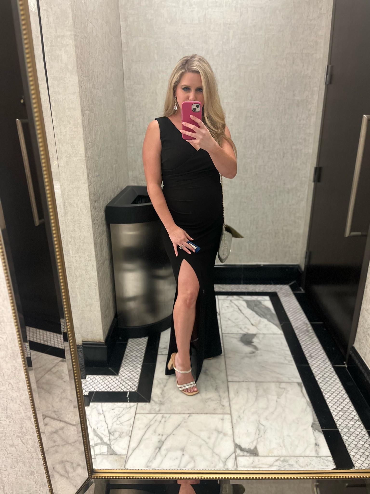 Is it even a kid free work night event if you don’t take a full length selfie in the hotel bathroom next to the trash can? 😂 and yes, I 100% wore a dress from @amazonfashion to a million dollar raising black tie event. 

I was worried about wearing this dress because the slit is alittle…slitty. But this dress was so comfortable and I spent $50. 

Jewelry is legit from my wedding 9 years ago so have no idea where I got that 😵‍💫😂 
.
.
.
.
#blackdress #ballgown #amazonfinds #amazonfashion #petitefashion #petitestyle #dressup #ootd #affordablefashion #fashiononabudget #targetstyle #targetfinds #ltkunder50 #ltkfashion #nightouttfit #outfitinspiration 

#LTKStyleTip #LTKFindsUnder100 #LTKFindsUnder50