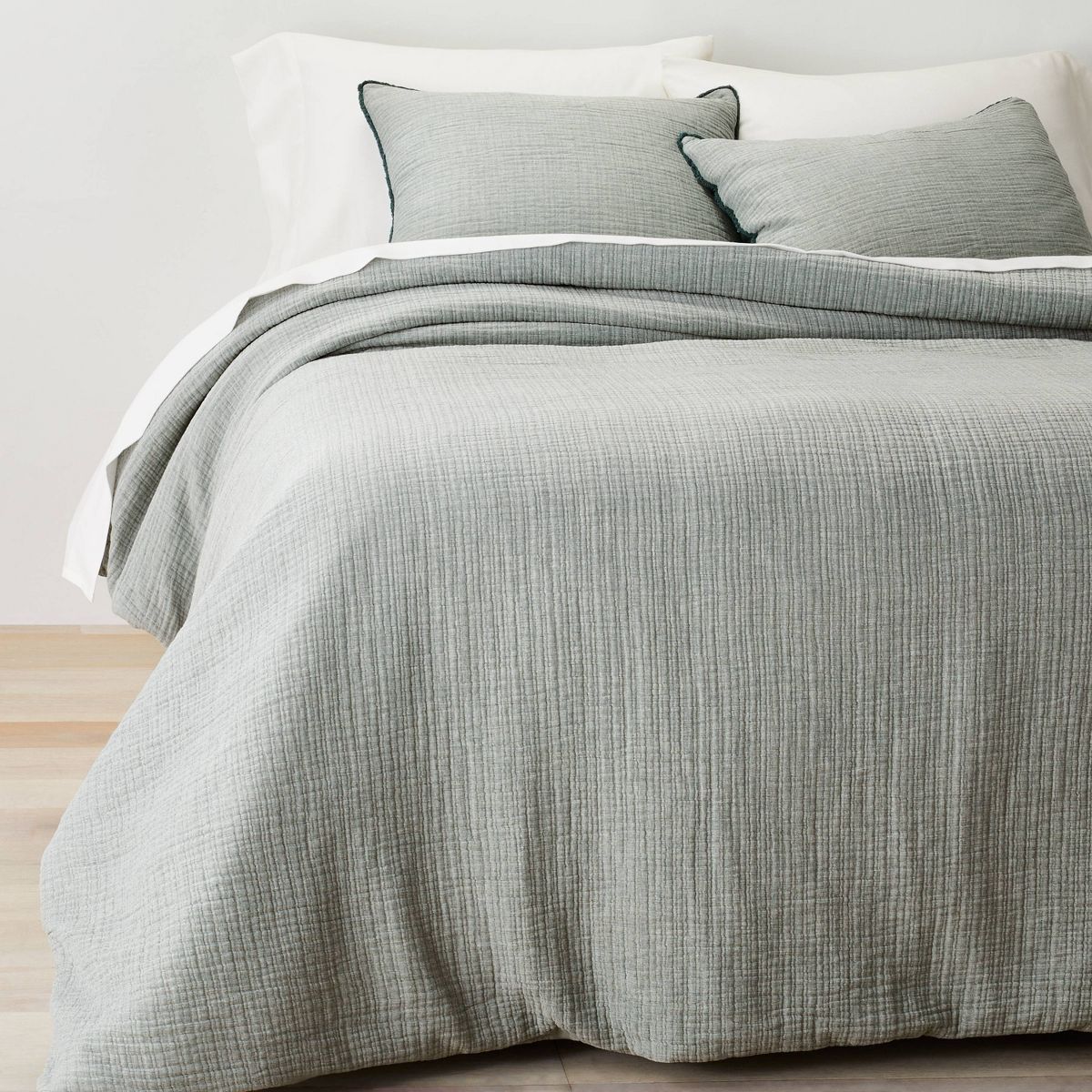 Textured Chambray Cotton Comforter & Sham Set - Casaluna™ | Target