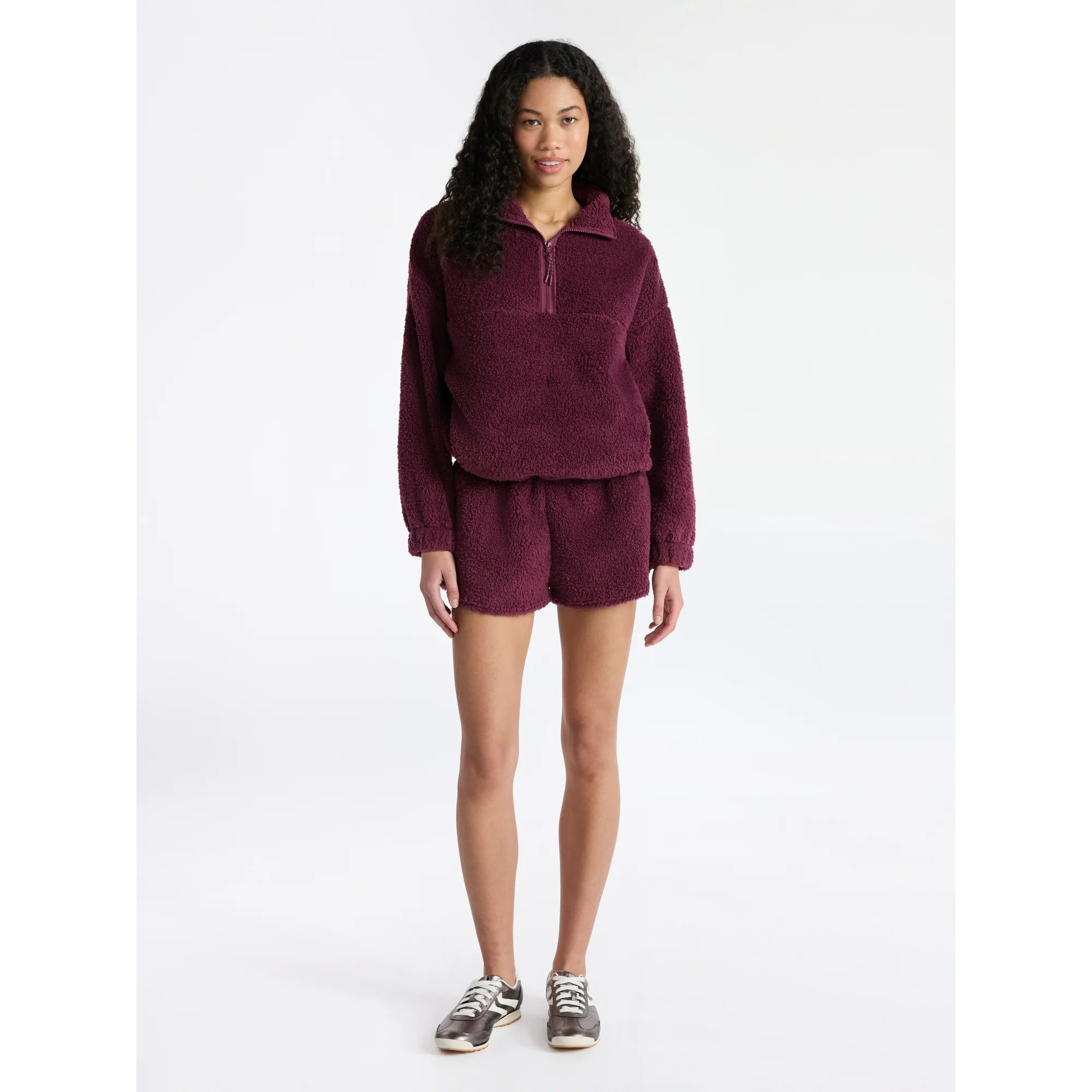 No Boundaries Plush Half-Zip Pullover, Women's and Plus | Walmart (US)