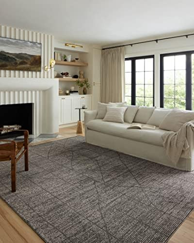 Loloi II Kamala Collection KAM-06 Charcoal / Ivory, Transitional 18" x 18" Sample Rug | Amazon (US)