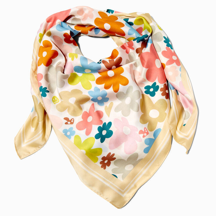 Retro Floral Square Scarf | Claire's (US)