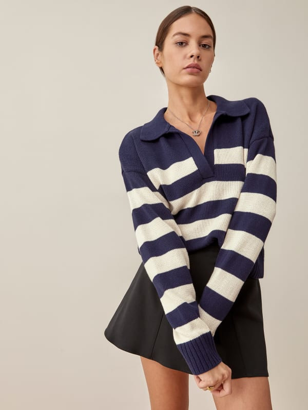 Francesco Cotton Polo Sweater | Reformation (Global)