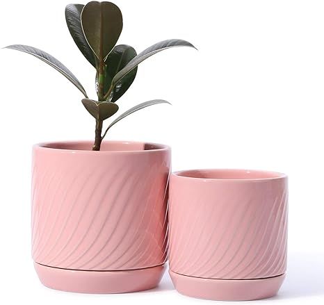 POTEY 053306 Ceramic Planter Pots - Glazed Modern Flower Planters Pot Indoor Bonsai Container wit... | Amazon (US)