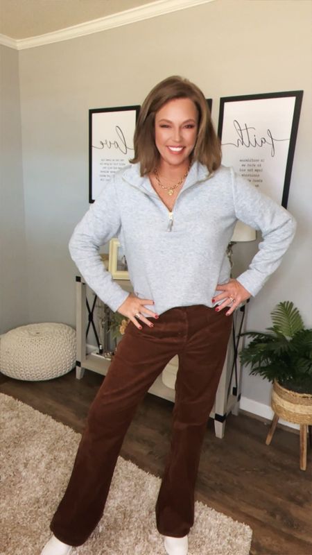 Great 1/4 zip pullover by Croft & Barrow from Kohl’s. Fits tts, comes in more colors and is on sale! My corduroy jeans are from Gap Factory, they fit tts, have stretch, and are also on sale. Sneakers are Dr.Scholl’s 

Fall outfit, winter outfit, pullover, sale, Black Friday, deals, jeans, pants, trending, casual outfit, wide leg, dsw, thanksgiving outfit, Christmas, gift ideas

#LTKsalealert #LTKover40 #LTKfindsunder50