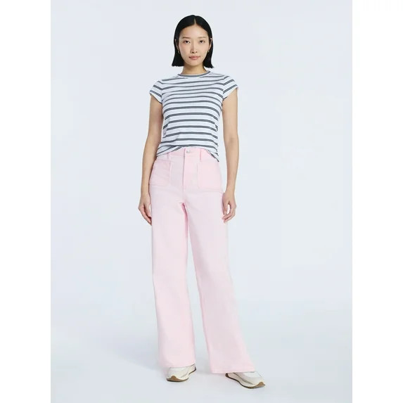 Free Assembly Women's and Women's Plus Cap Sleeve Tee, Sizes XS-4X | Walmart (US)